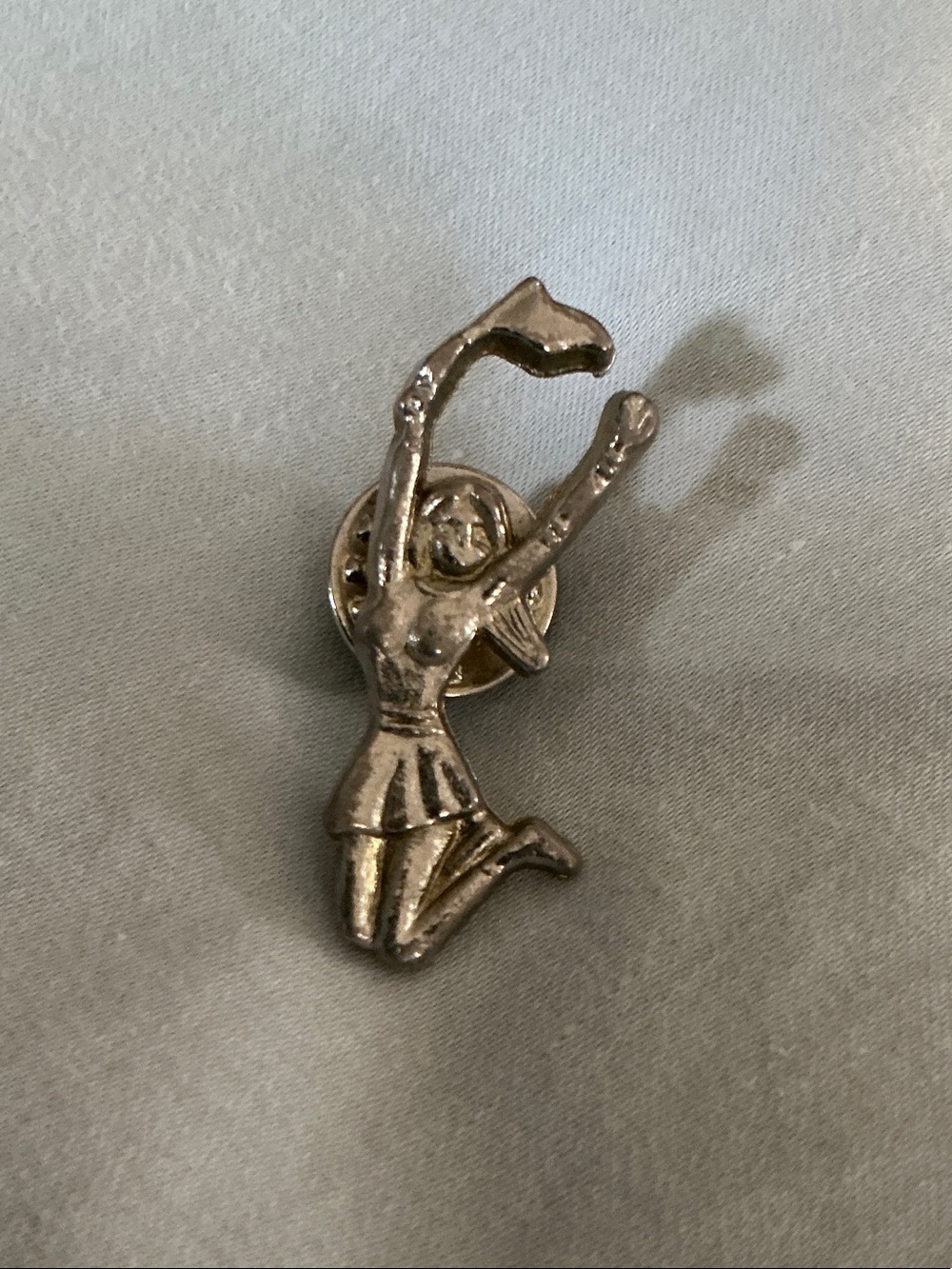 Vintage Silver Cheerleader Pin Brooch - Silver Tone